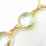 Load image into Gallery viewer, Crystal Round Shape Bezel Gold Plated Wire Chain. CR11