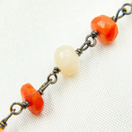 Load image into Gallery viewer, Fire Opal Oxidized Gold Plated Wire Chain. FOP3