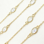 Load image into Gallery viewer, Cubic Zirconia Oval Shape Connector With Chain. CZ17