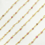 Load image into Gallery viewer, Coated Red Quartz Gold Plated Wire Chain. CQU32
