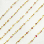 Load image into Gallery viewer, Coated Red Quartz Gold Plated Wire Chain. CQU32
