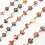 Load image into Gallery viewer, Mookaite Oxidized 925 Sterling Silver Wire Chain. MOK1