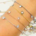 Load image into Gallery viewer, Cubic Zirconia Round 4mm Shape Dangle Chain. CZ8