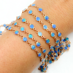 Load image into Gallery viewer, Created Blue Opal Round Shape Connected Chain. CBO8