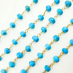 Load image into Gallery viewer, Turquoise Gold Plated Wire Chain. TRQ23