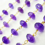Load image into Gallery viewer, Amethyst Gold Plated Wire Chain. AME1