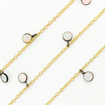 Load image into Gallery viewer, Created White Opal Round Shape Dangle Chain. CWO8