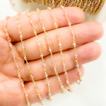 Load image into Gallery viewer, Coated Red Quartz Gold Plated Wire Chain. CQU32