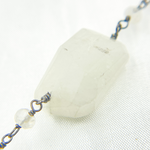 Load image into Gallery viewer, White Moonstone Fancy Oxidized Wire Chain. WMS28