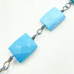 Load image into Gallery viewer, Turquoise Rectangle Shape Oxidized Wire Chain. TRQ30
