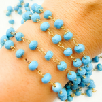 Load image into Gallery viewer, Turquoise Gold Plated Wire Chain. TRQ23