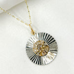 Load image into Gallery viewer, 14k Solid Gold and Sterling Silver Black Rhodium Diamonds Square Charm. KSG61