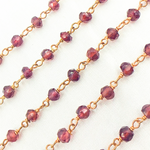 Load image into Gallery viewer, Garnet Rose Gold Plated Wire Chain. GAR15
