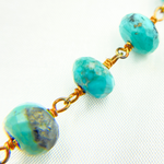 Load image into Gallery viewer, Natural Turquoise Gold Plated Wire Chain.