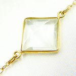 Load image into Gallery viewer, Crystal Rectangle Shape Bezel Gold Plated Wire Chain. CR6