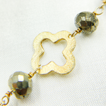 Load image into Gallery viewer, Pyrite With Marquis Shape Gold Plated Wire Chain. PYR51