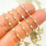 Load image into Gallery viewer, Mother of Pearl Wire Wrap Chain. MOP1