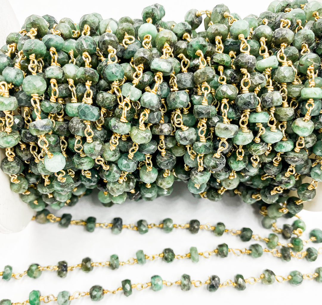 Emerald Gold Plated Wire Chain. EME5