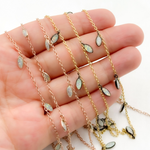 Load image into Gallery viewer, Created White Opal Marquise Shape Dangle Wire Chain. CWO4