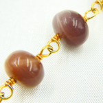 Load image into Gallery viewer, Chocolate Moonstone Gold Plated Wire Chain. MS58