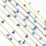 Load image into Gallery viewer, Created Blue Opal Triangle Shape Dangle Chain. CBO2