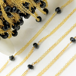 Load image into Gallery viewer, Black Spinel Double Gold Plated Connected Wire Chain. BSP33