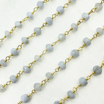 Load image into Gallery viewer, Blue Lace Agate Gold Plated 925 Sterling Silver Wire Chain. BLU2
