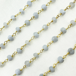 Load image into Gallery viewer, Blue Lace Agate Gold Plated 925 Sterling Silver Wire Chain. BLU2