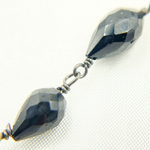Load image into Gallery viewer, Black Spinel Pear Shape Oxidized Wire Chain. BSP52
