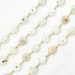 Load image into Gallery viewer, Solar Quartz Coin Shape Gold Plated Wire Chain. STQ10