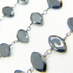 Load image into Gallery viewer, Black Spinel Oval Shape Oxidized Wire Chain. BSP51