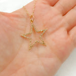 Load image into Gallery viewer, 14K Solid Gold Diamonds Star Charm. GDP71