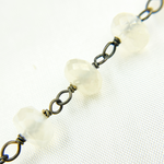 Load image into Gallery viewer, Coated White Chalcedony Oxidized Wire Chain. CWC1