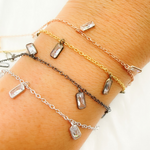 Load image into Gallery viewer, Cubic Zirconia Rectangle Shape Dangle Chain.