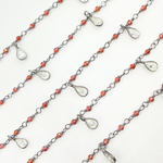 Load image into Gallery viewer, Garnet & CZ Dangle Oxidized Wire Chain. GAR7
