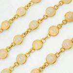 Load image into Gallery viewer, Ethiopian Opal Round Shape Bezel Gold Plated Wire Chain.