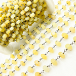 Load image into Gallery viewer, Yellow Opal Oxidized 925 Sterling Silver Wire Chain. OPA13