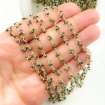 Load image into Gallery viewer, Hematite Gold Plated Wire Chain.