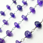 Load image into Gallery viewer, Amethyst Oxidized 925 Sterling Silver Wire Chain. AME12