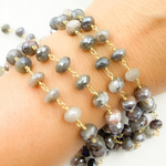 Load image into Gallery viewer, Coated Cats Eye Gold Plated Wire Chain.