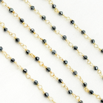 Load image into Gallery viewer, Hematite Gold Plated Wire Chain. HEM7