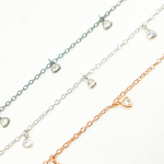 Load image into Gallery viewer, Cubic Zirconia Triangle 3mm Shape Dangle Chain. CZ7