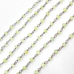 Load image into Gallery viewer, Prehnite Oxidized 925 Sterling Silver Wire Chain. CPR01
