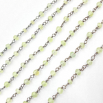 Load image into Gallery viewer, Prehnite Oxidized 925 Sterling Silver Wire Chain. CPR01