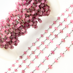 Load image into Gallery viewer, Pink Tourmaline Oxidized Wire Chain. MTO14
