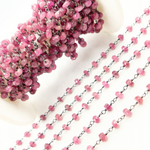 Load image into Gallery viewer, Pink Tourmaline Oxidized Wire Chain. MTO14