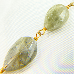 Load image into Gallery viewer, Labradorite Tear Drop Shape Gold Plated Wire Chain. LAB85