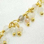 Load image into Gallery viewer, Multi Moonstone Cluster Dangle Gold Plated Wire Chain. MMS22
