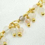 Load image into Gallery viewer, Multi Moonstone Cluster Dangle Gold Plated Wire Chain. MMS22