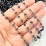 Load image into Gallery viewer, Dyed Sapphire Oxidized Wire Chain. DYS1
